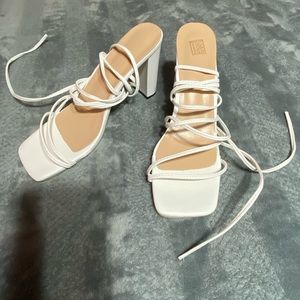White Strappy Heels